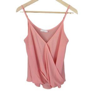 Womens Lush Cross Draped Front Tank Top Cami Camisole Pink- Size Small